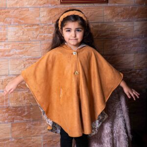 Brown Suede Poncho Double Face