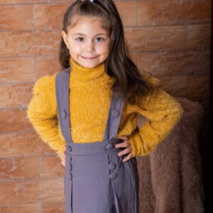 Grey Skirt with Shoulder Straps