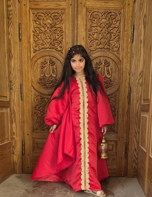 elegant red abaya